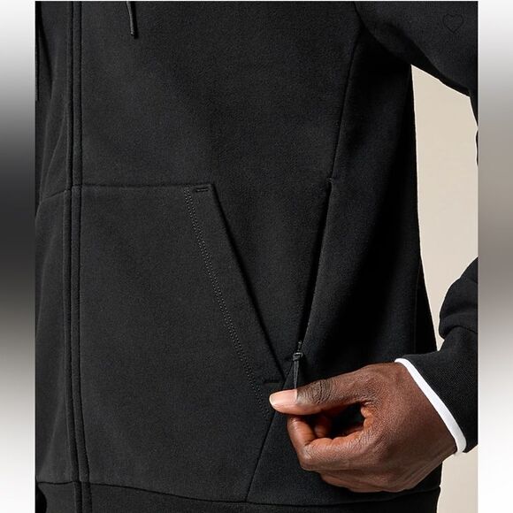 NWT J CREW Summit 11 oz. soft-knit fleece full-zip hoodie in black size XL - Picture 8 of 10